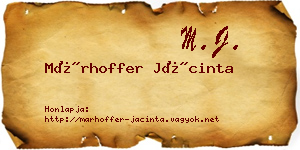 Márhoffer Jácinta névjegykártya